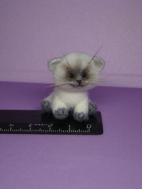 Котик. Авторская игрушка валянием из шерсти Ольги Чернухо