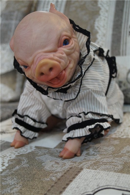 Пухля в новом образе-свинка реборн Рязановой Елены (фото 8)