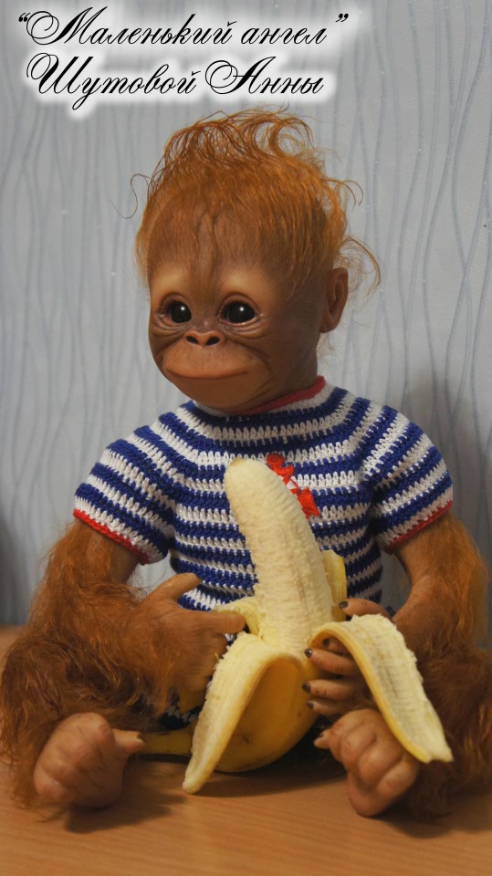 Орангутанчик Смайлик. Кукла-реборн Шутовой Анны