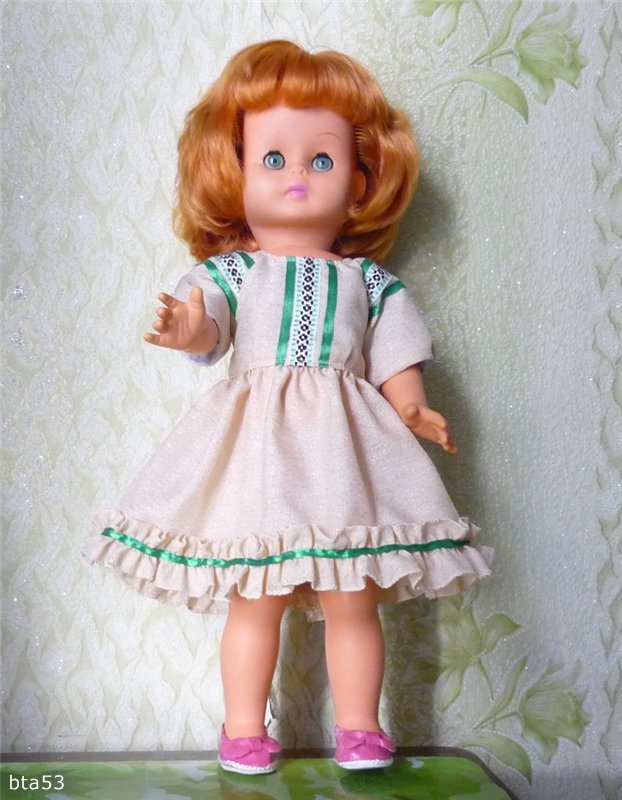 Шьем платье с рукавом реглан на куклу 50см