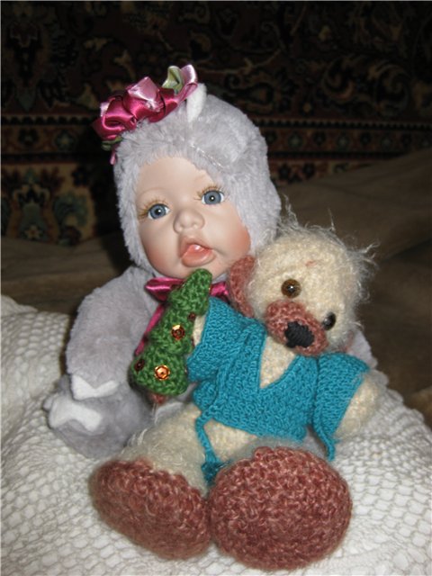 Новогодний подарок, игрушка вязанная крючком - мишка Бо (фото 7)