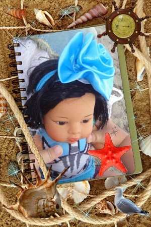 Танюшка на пляже. Кукла из Испании фирмы Rauber