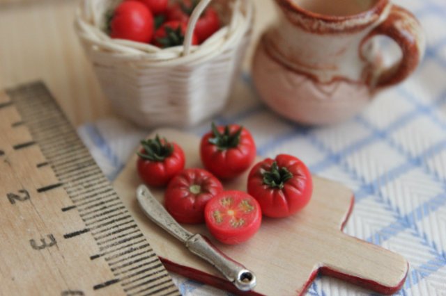 Урожай в коробке с "Фимо". Миниатюра для кукол (фото 3)