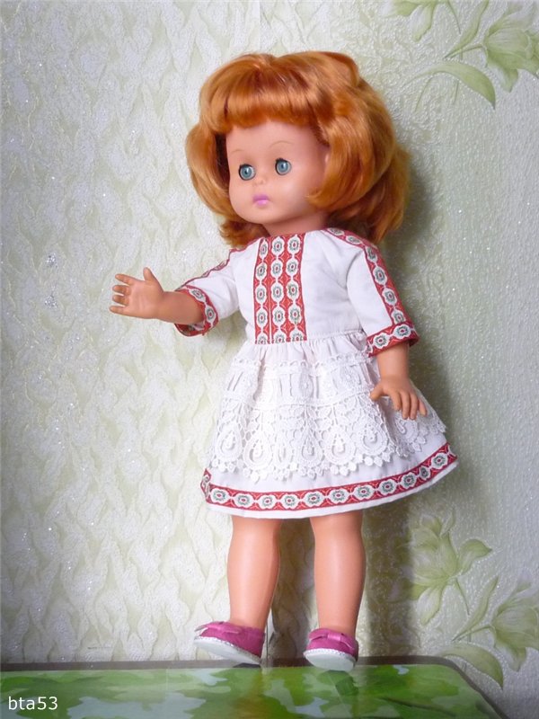 Шьем платье с рукавом реглан на куклу 50см