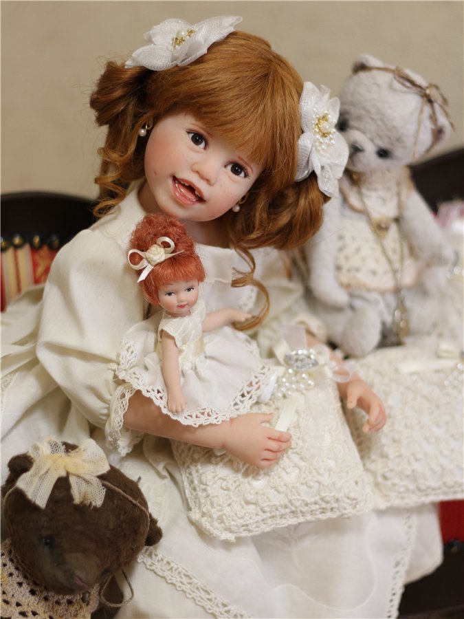 Тебя солнце улыбкой своей обласкало и наполнило жизнью и светом своим … авторская кукла Джули Фишер, Julie Fischer