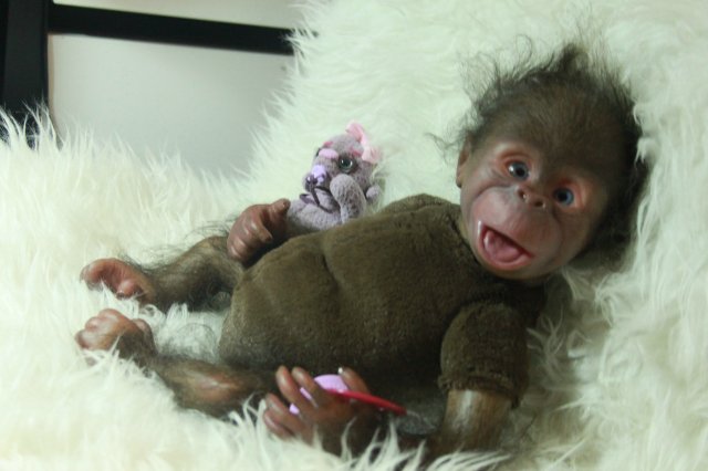 Манюня - обезьянка реборн Элины Кудрявцевой