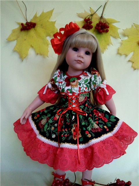 Новые платьица "Калинка-малинка" для Ханночек Gotz