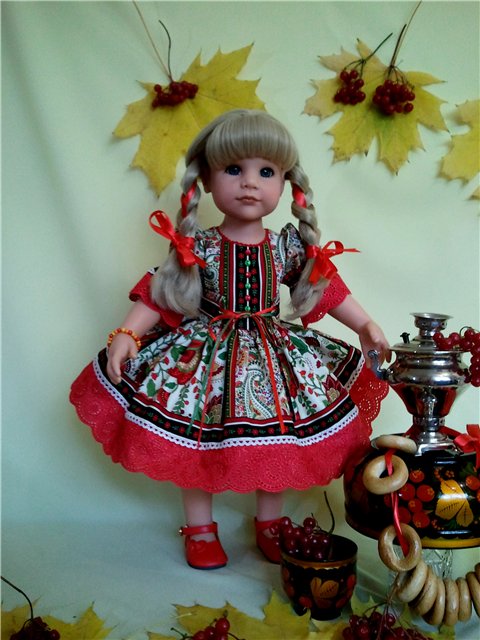 Новые платьица "Калинка-малинка" для Ханночек Gotz (фото 9)