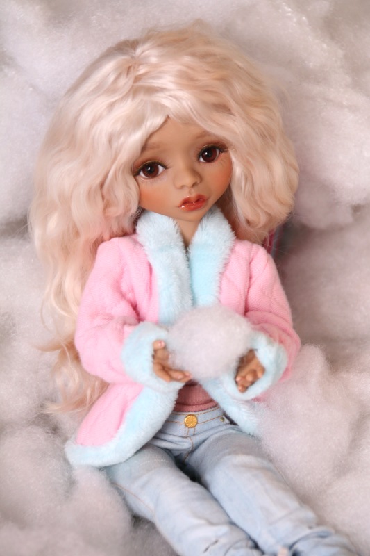 Новогоднее настроение в ноябрьский дождь. Шарнирная кукла (фото 4)