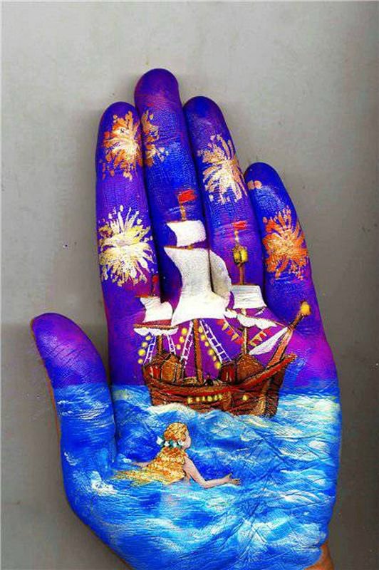 Рисунки на ладони. Авторские работы Светланы Колосовой