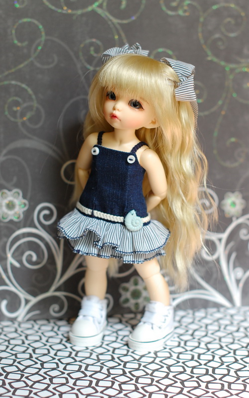 Синий цвет нас покорил. Одежда для куклы БЖД Анте