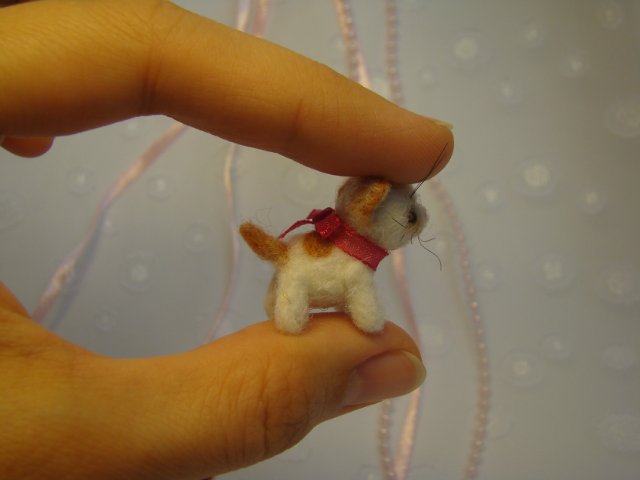 Очень маленький Котейка. Авторская игрушка валянием из шерсти Ольги Чернухо (фото 7)