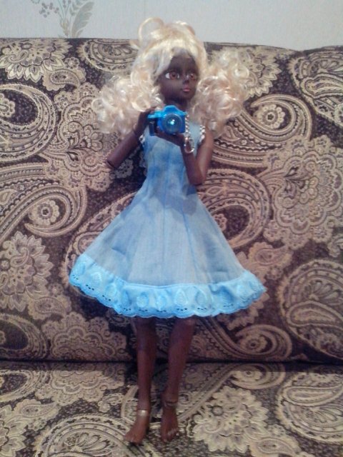 Джинсовое платье-клеш для Звезды Подиума (фото 3)