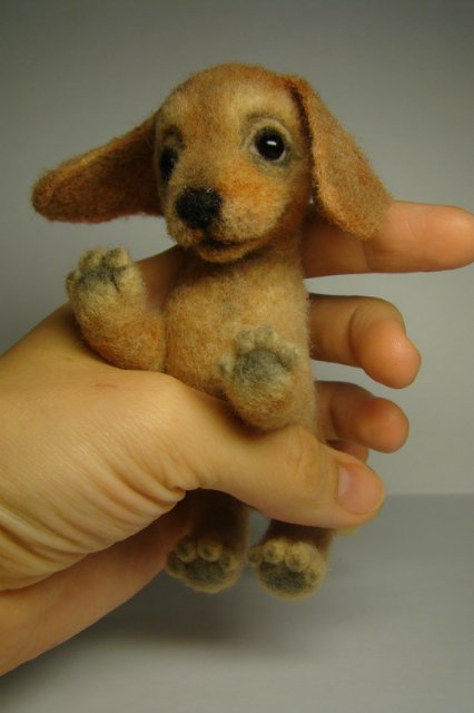 Таксик. Авторская игрушка валянием Ольги Чернухо (фото 10)