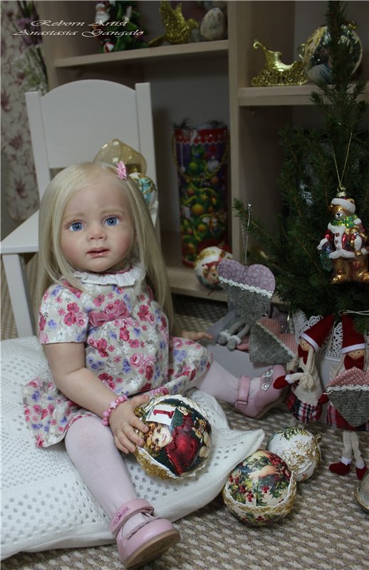 Фридолиночка-в преддверии нового года. Кукла реборн Анастасии Гангало (фото 3)