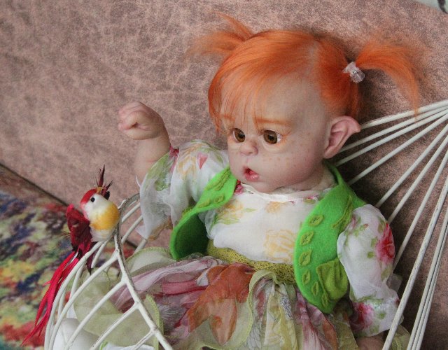 Чудо в перьях, кукла-реборн Элины Кудрявцевой