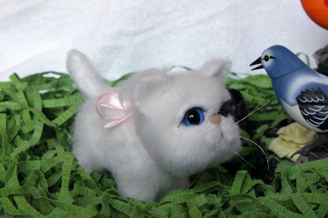 Моя кошечка валянием из шерсти готова (фото 9)