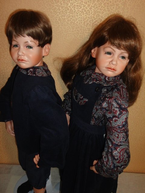 Двойняшки Джесс - брат и сестра. Фарфоровые куклы Steve Angela Clark