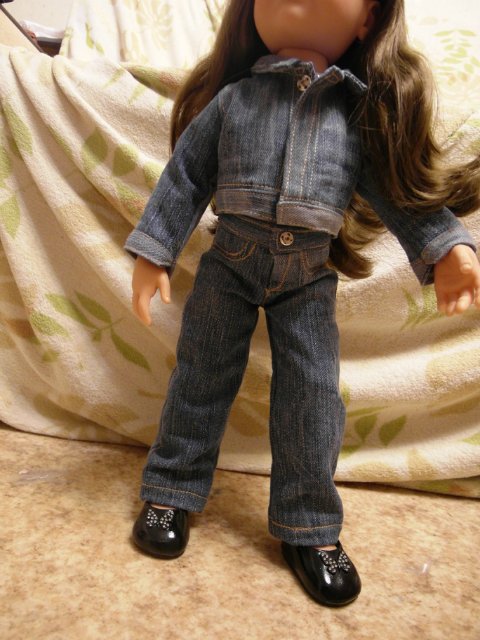 Самопальный джинсовый костюмчик для Готц (фото 2)