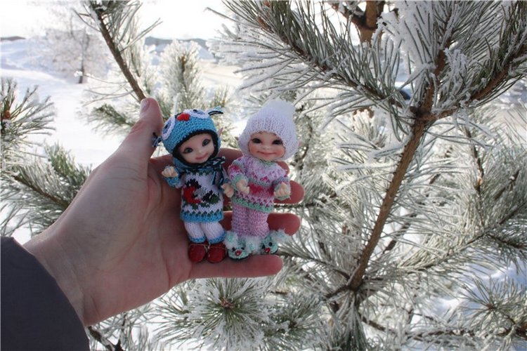 Зимняя прогулка моих крошек! Реалпуки Pupu и реалпуки Сосо