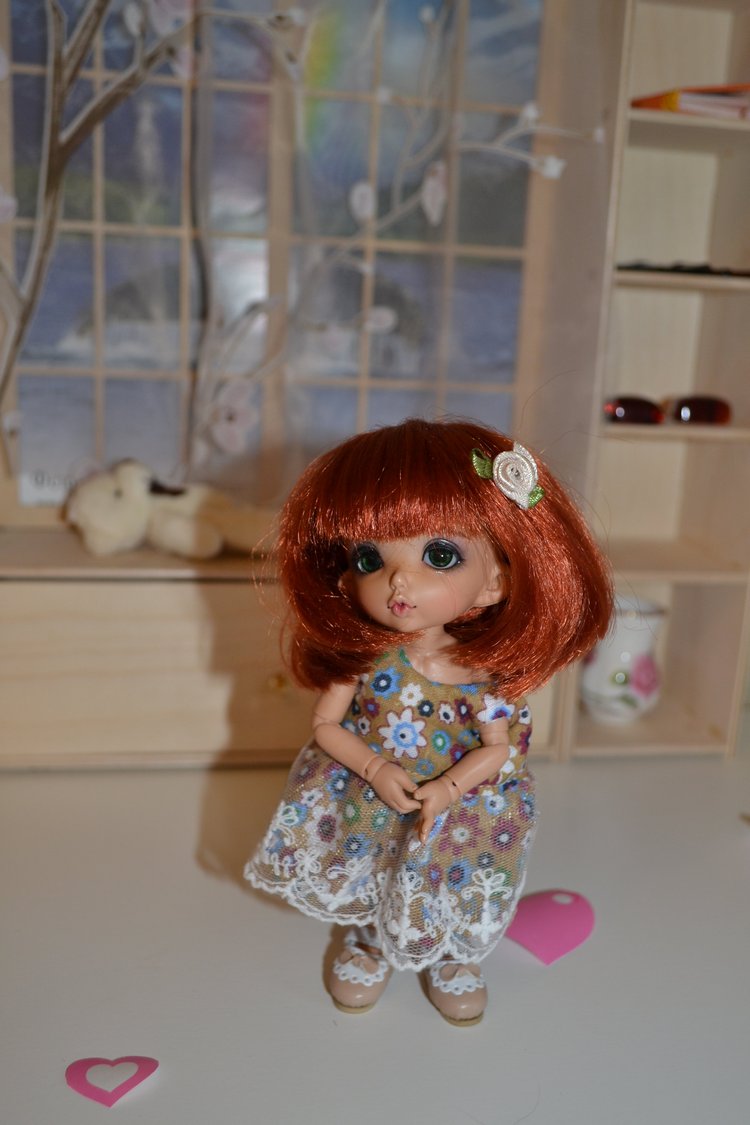 Сердца, цветы и шоколадный мишка