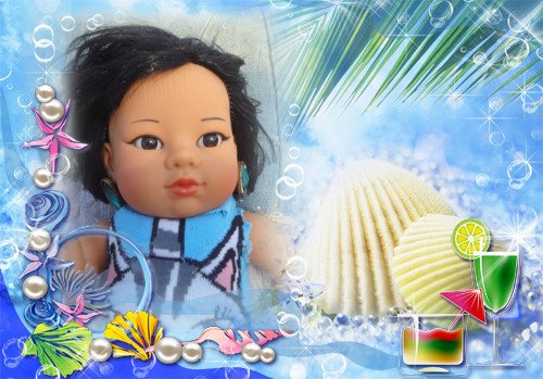 Танюшка на пляже. Кукла из Испании фирмы Rauber