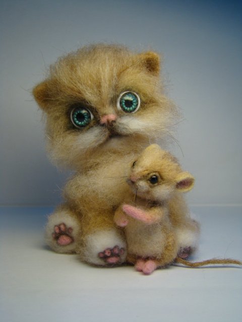 Кошки-мышки. Игрушки валянием из шерсти (фото 8)