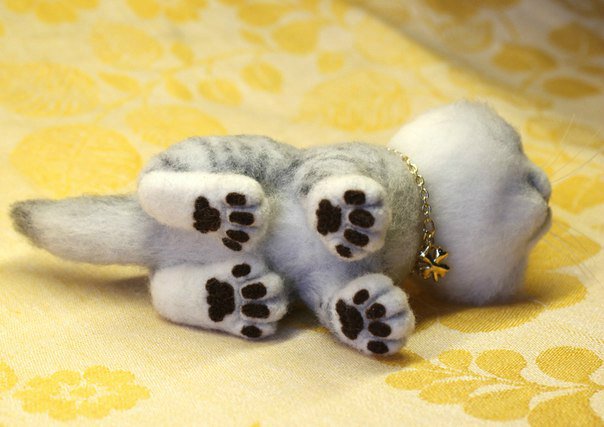 Котики моей сестры. Игрушки валянием из шерсти