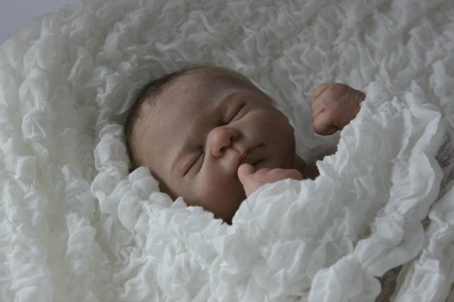 Спящий малышок Жульенчик. Куколка реборн Вишни Виктории