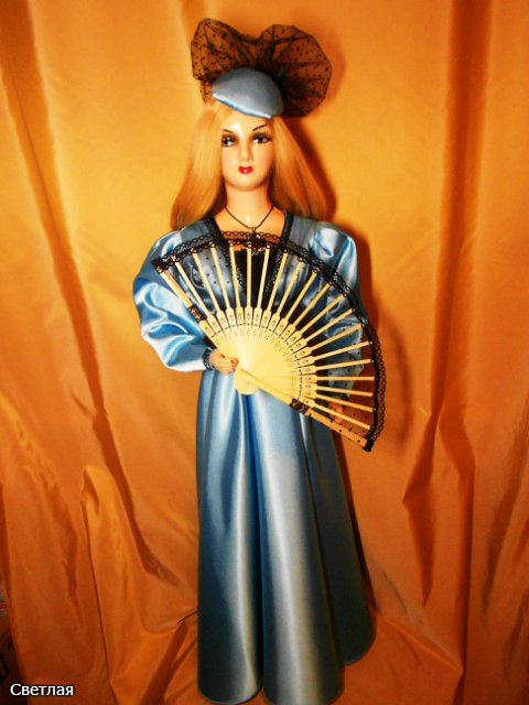 Реставрация Будуарной антикварной куклы. Часть третья. Финал. Бонус: МК шляпка и веер