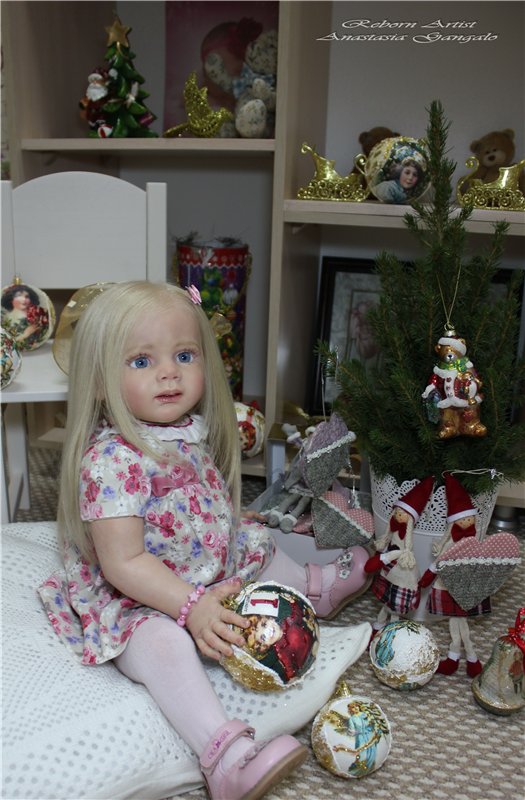 Фридолиночка-в преддверии нового года. Кукла реборн Анастасии Гангало (фото 8)