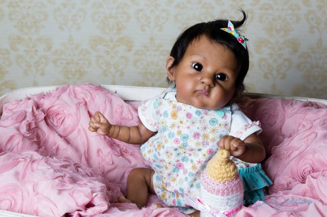 Этническая крошечка реборн, прототип PIXIE скульптора Bonnie Brown