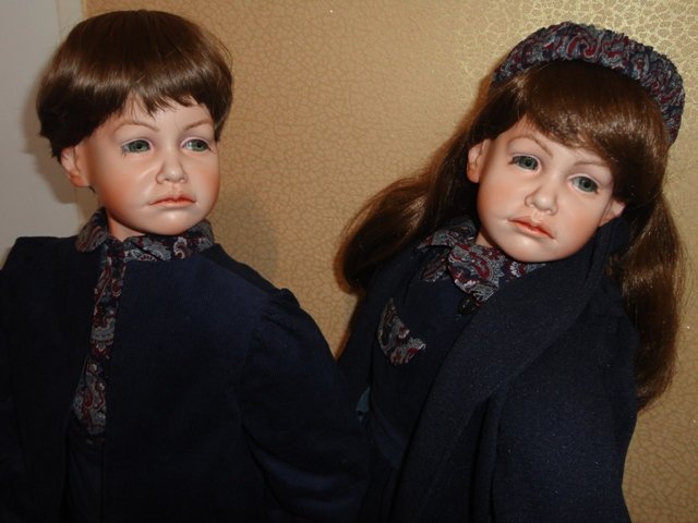 Двойняшки Джесс - брат и сестра. Фарфоровые куклы Steve Angela Clark (фото 8)