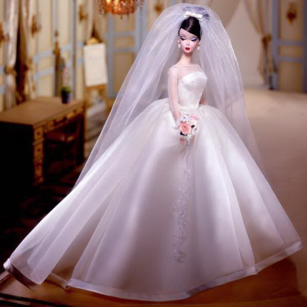 Свадебное платье на барби и прическа