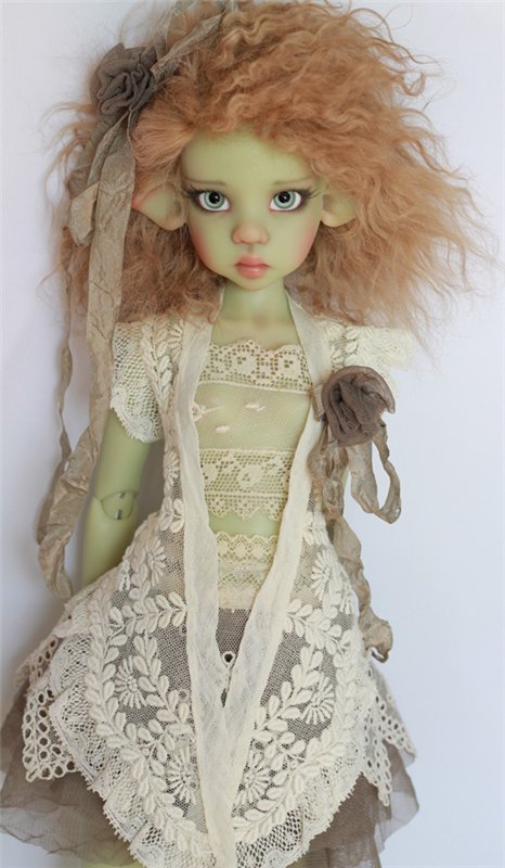 OOAK Kaye Wiggs Green Laryssa elf - Зеленая Лариса эльф в единственном экземпляре (фото 4)