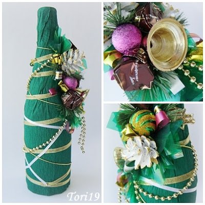Новогодний декор бутылок — Интересное и необычное: фотоподборки