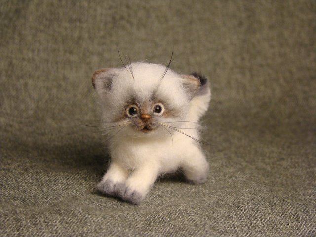 Котейка. Авторская игрушка валянием из шерсти Ольги Чернухо (фото 6)