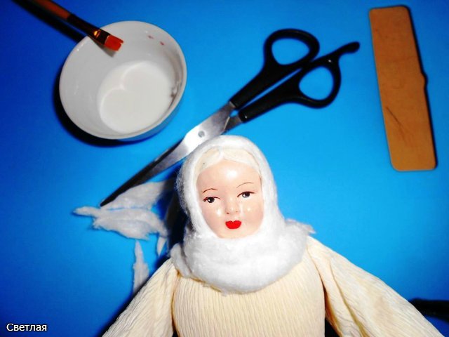 Реставрация антикварной новогодней игрушки из ваты. Снегурочка и Дед Мороз. +БОНУС, папье маше из ваты