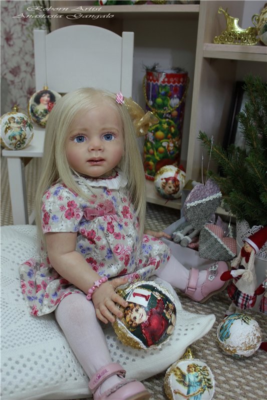 Фридолиночка-в преддверии нового года. Кукла реборн Анастасии Гангало (фото 9)