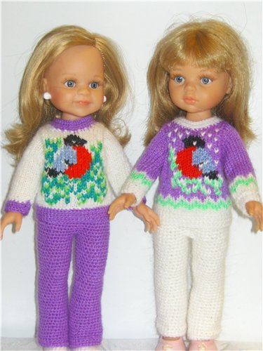 И опять снегири... Комплекты теплой одежды для фэйсинок, паолочек и кукол Готц