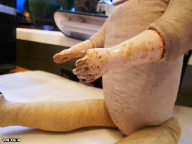 Реставрация самых ранних антикварных кукол Effanbee, 1912 год. + БОНУС, поработаем с кракелюром (фото 6)