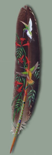 Необычная живопись. Рисунки на перьях - by Julie Thompson (Джулия Томпсон)