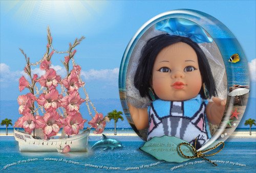 Танюшка на пляже. Кукла из Испании фирмы Rauber