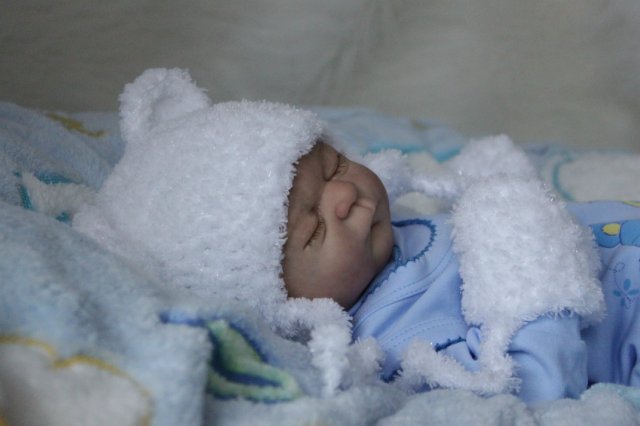 Спящий малышок Жульенчик. Куколка реборн Вишни Виктории