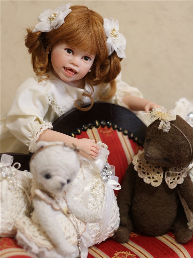 Тебя солнце улыбкой своей обласкало и наполнило жизнью и светом своим … авторская кукла Джули Фишер, Julie Fischer