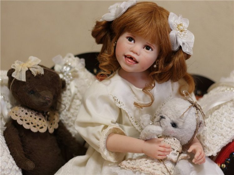 Тебя солнце улыбкой своей обласкало и наполнило жизнью и светом своим … авторская кукла Джули Фишер, Julie Fischer