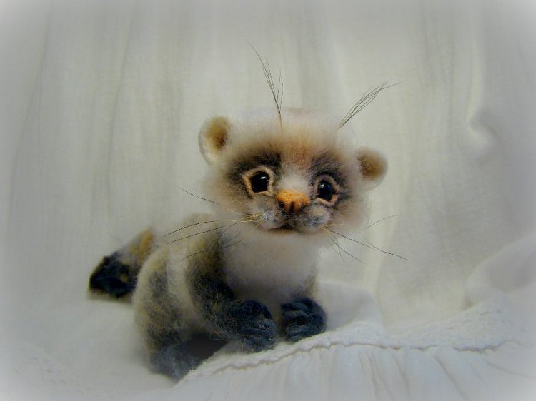 Хорёк. Авторская игрушка валянием из шерсти Ольги Чернухо (фото 5)