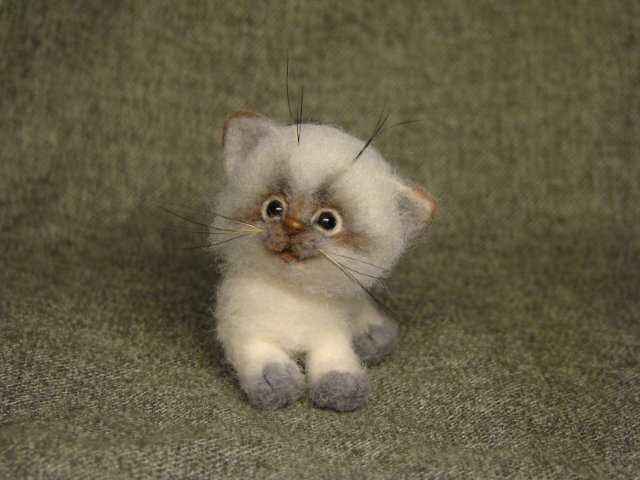 Котейка. Авторская игрушка валянием из шерсти Ольги Чернухо (фото 8)