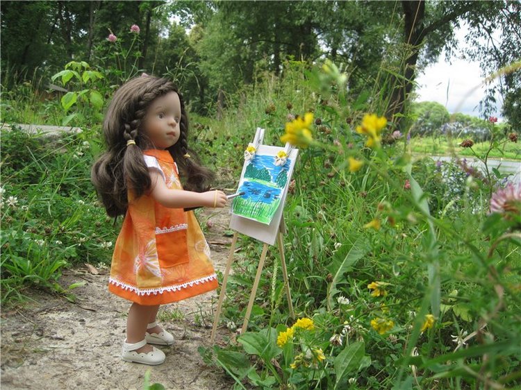 Моя маленькая художница. Кукла Kaethe Kruse Таточка | Бэйбики Моя маленькая художница. Кукла Kaethe Kruse Таточка