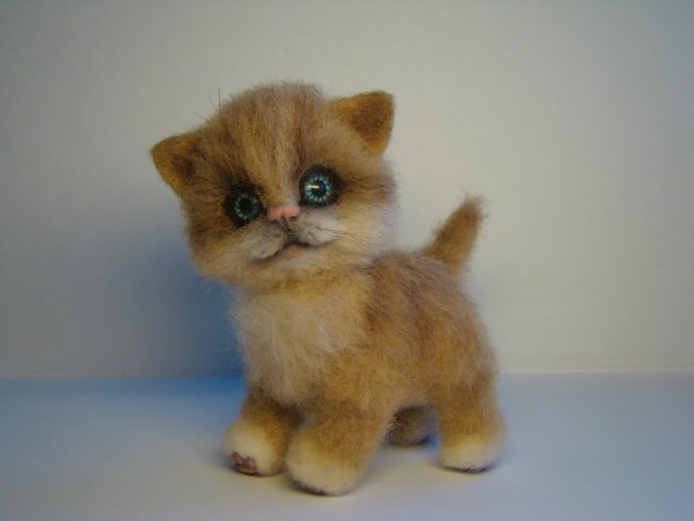 Котище, рыжий хвостище. Авторская игрушка валянием из шерсти Ольги Чернухо (фото 3)